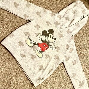 Disney Light Gray Hoodie with Mickey Mouse Graphic